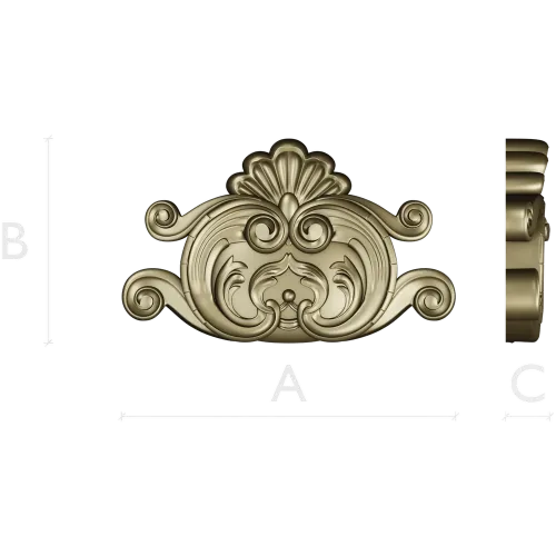 Rococo Shell Cartouche STL for CNC