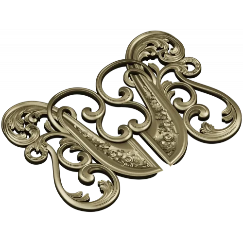 Rococo Floral Cartouche 3D model STL for CNC