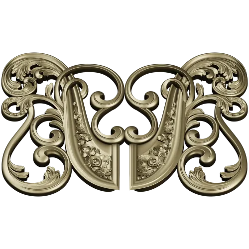 Rococo Floral Cartouche 3D model STL for CNC