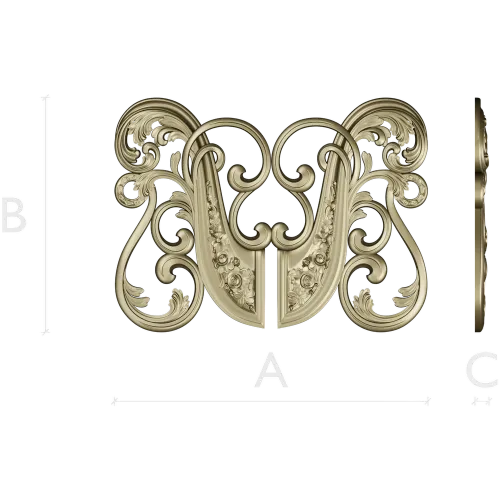Rococo Floral Cartouche 3D model STL for CNC
