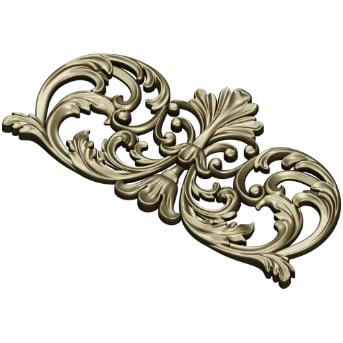 Royal Acanthus Cartouche - STL 3D model for CNC