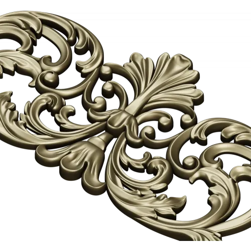 Royal Acanthus Cartouche - STL 3D model for CNC