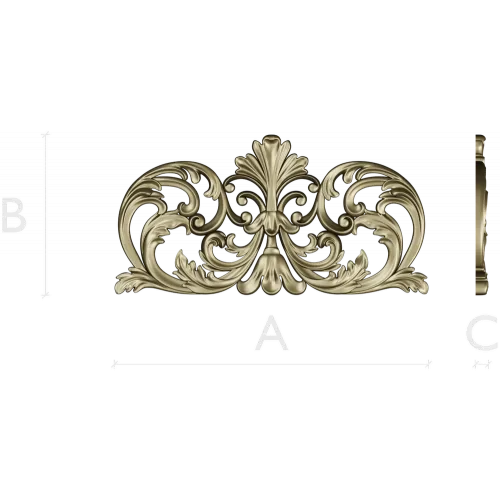 Royal Acanthus Cartouche - STL 3D model for CNC