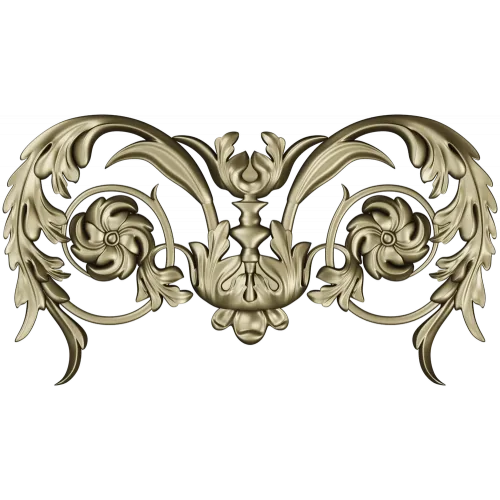 Rococo Floral Cartouche STL for CNC