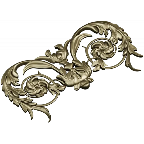 Rococo Floral Cartouche STL for CNC