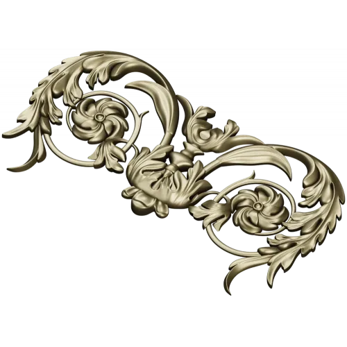 Rococo Floral Cartouche STL for CNC