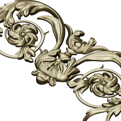 Rococo Floral Cartouche STL for CNC