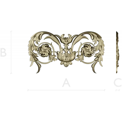 Rococo Floral Cartouche STL for CNC