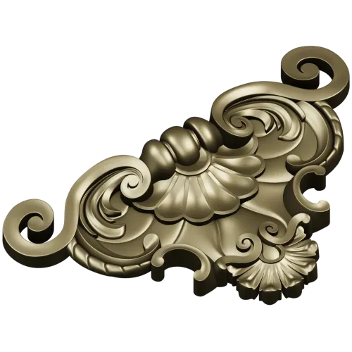Baroque Shell Cartouche STL