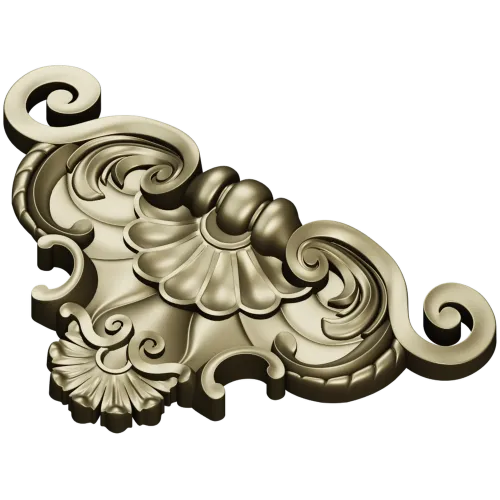 Baroque Shell Cartouche STL
