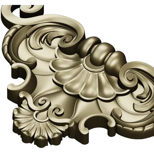Baroque Shell Cartouche STL