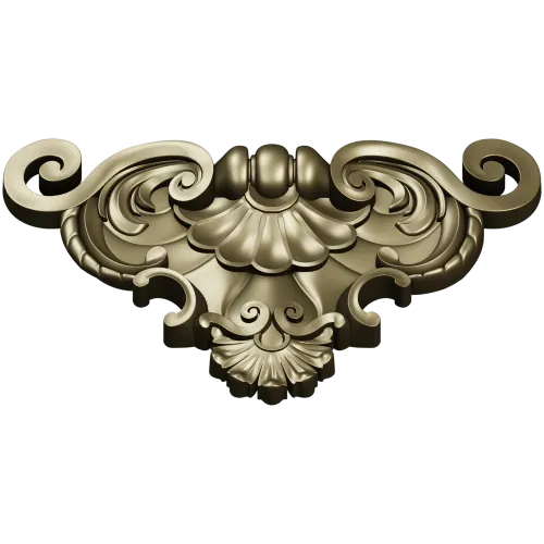 Baroque Shell Cartouche STL