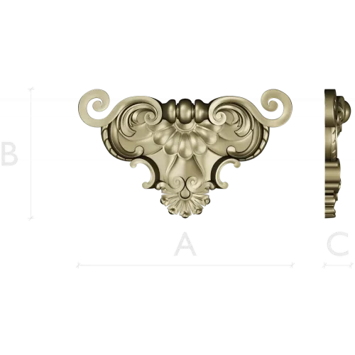 Baroque Shell Cartouche STL