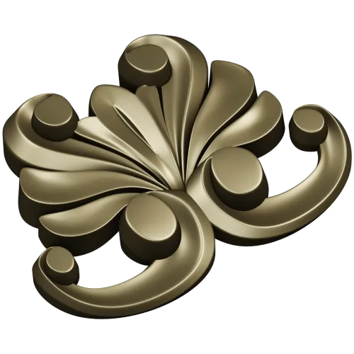 Baroque Acanthus Applique STL for CNC Milling