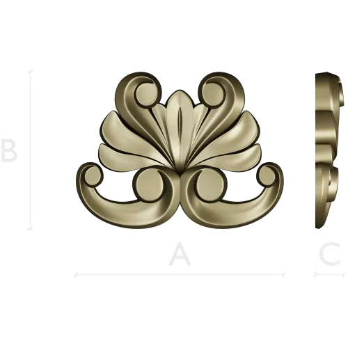 Baroque Acanthus Applique STL for CNC Milling