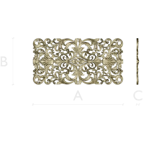 Acanthus Filigree Ornamental Panel - STL 3D Model for CNC