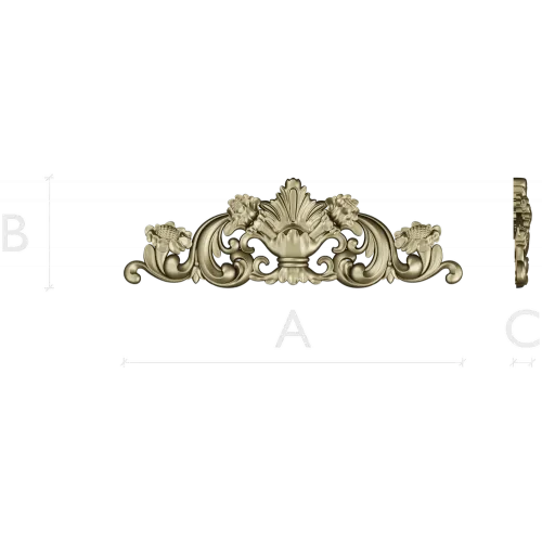 Baroque Acanthus Cartouche - 3D STL for CNC