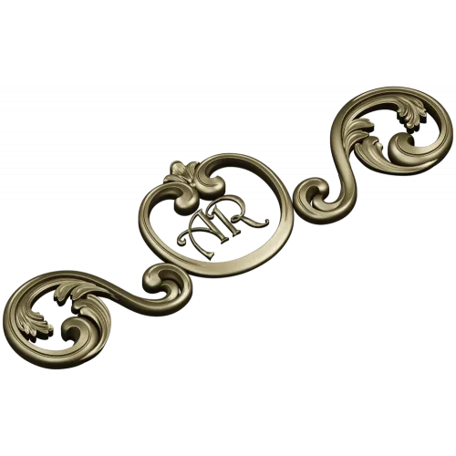 Regal Ribbon Cartouche - STL 3D model for CNC