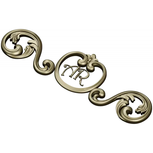 Regal Ribbon Cartouche - STL 3D model for CNC