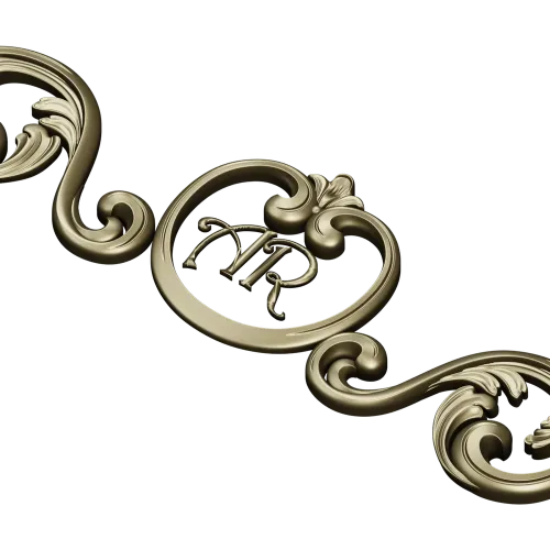 Regal Ribbon Cartouche - STL 3D model for CNC