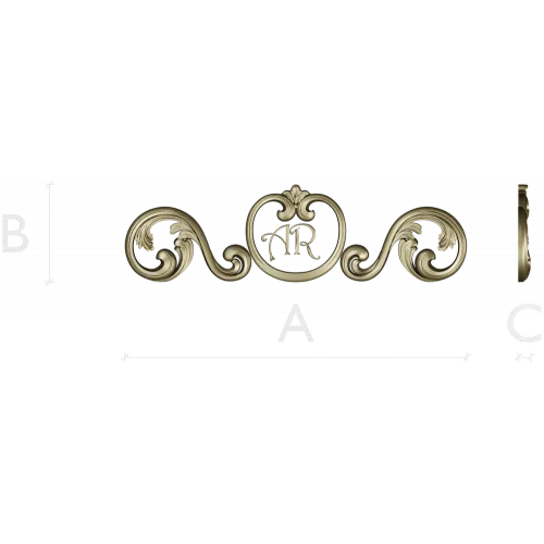 Regal Ribbon Cartouche - STL 3D model for CNC