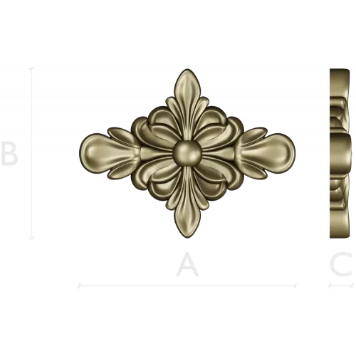 Floral Diamond Rosette - 3D STL Model for CNC