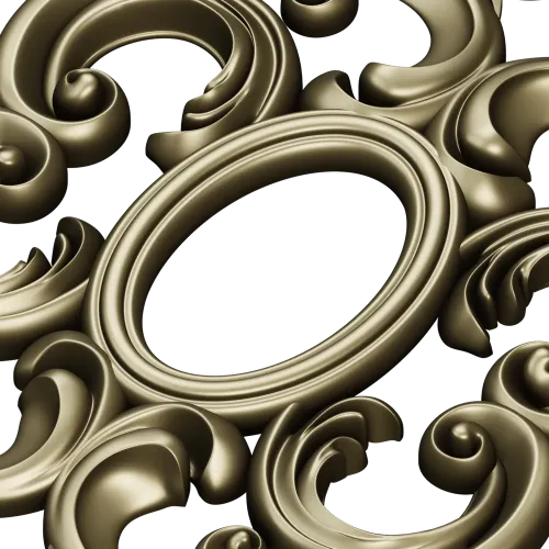 Овальный картуш в стиле рокайль - 3D STL для ЧПУ