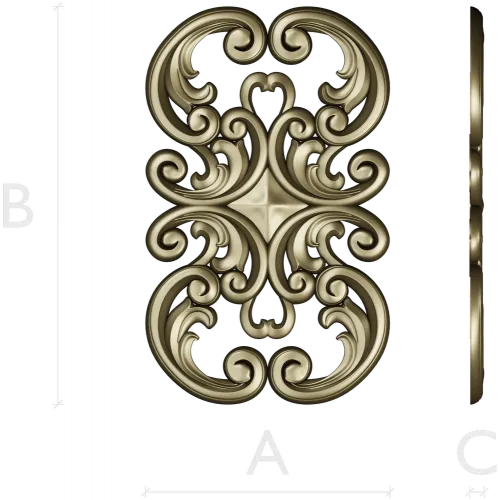 Aurelia Scroll Cartouche - STL 3D model for CNC