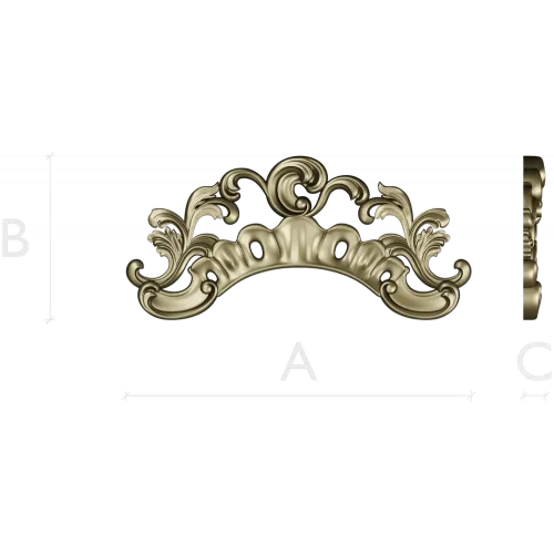 Regal Acanthus Crest - STL 3D model for CNC