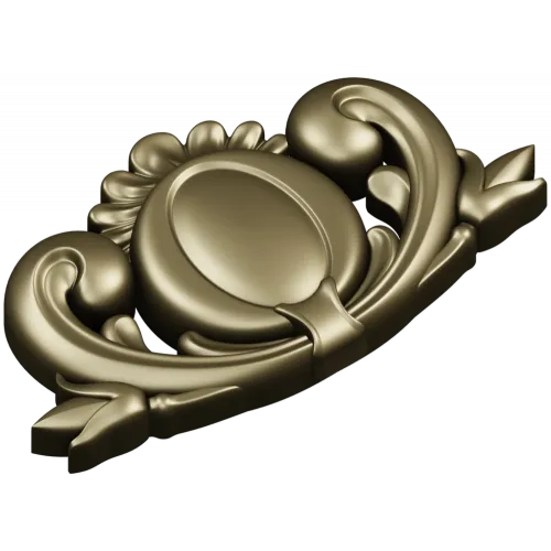 Декоративный картуш с овальным медальоном - STL для ЧПУ