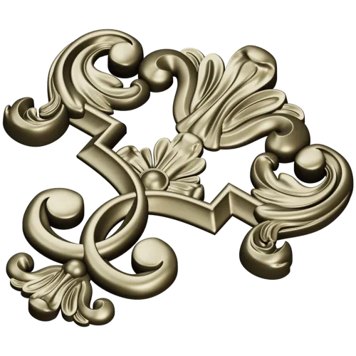 Baroque Acanthus Cartouche - STL 3D model for CNC milling