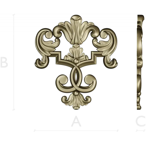 Baroque Acanthus Cartouche - STL 3D model for CNC milling