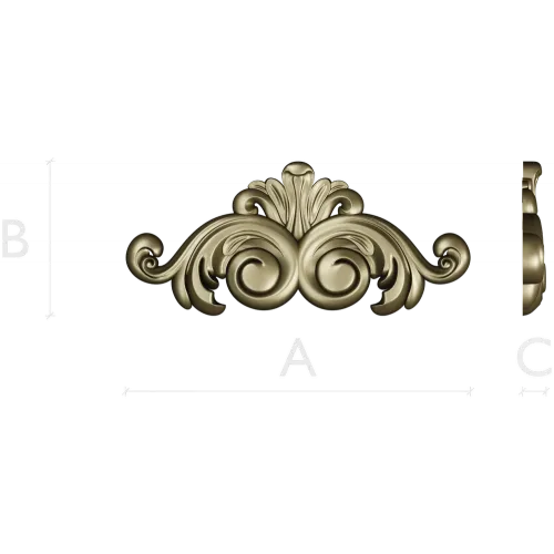 Rococo Acanthus Decorative STL for CNC
