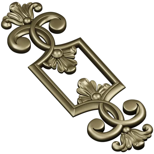Regal Palmette Cartouche - STL 3D Model for CNC