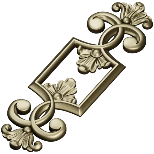 Regal Palmette Cartouche - STL 3D Model for CNC