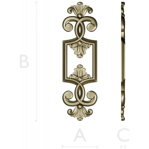 Regal Palmette Cartouche - STL 3D Model for CNC