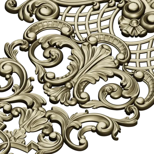 Барочный картуш для ЧПУ - декоративная 3D модель STL