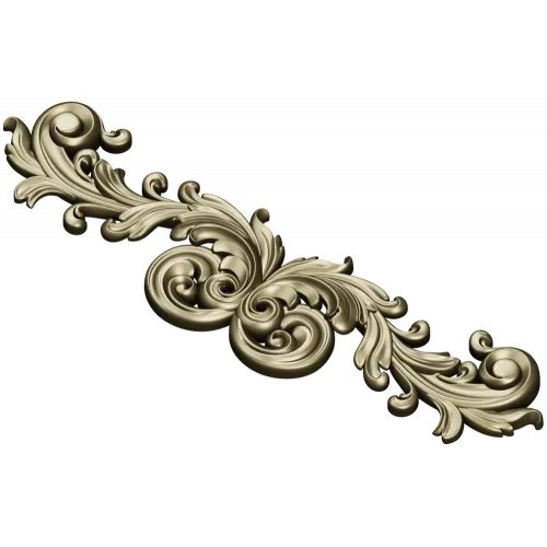 Резной акантовый картуш - stl модель для ЧПУ, декоративная накладка