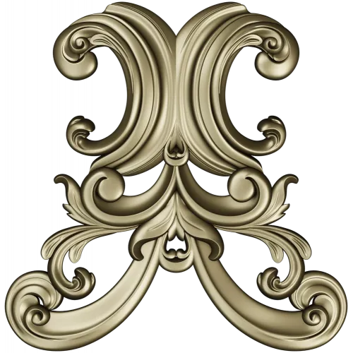 Baroque Acanthus Cartouche STL for CNC Milling