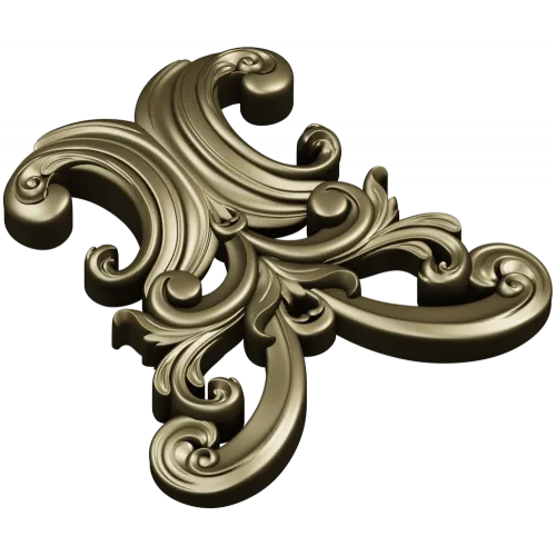 Baroque Acanthus Cartouche STL for CNC Milling