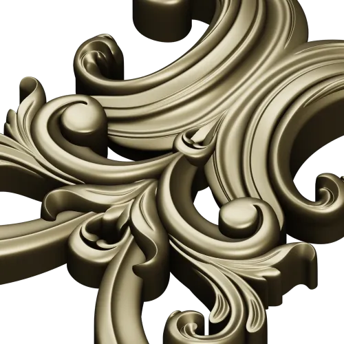 Baroque Acanthus Cartouche STL for CNC Milling