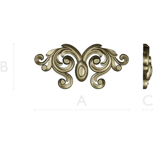Baroque Acanthus Cartouche for CNC (STL 3D model)