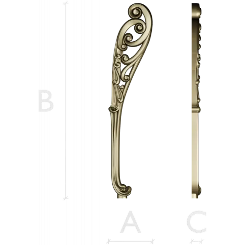 Decorative Acanthus Scroll Leg - STL 3D Model for CNC