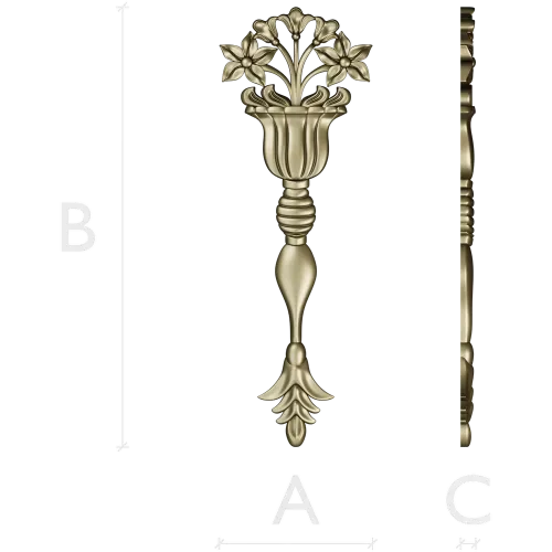 Classical Vase Floral Applique STL for CNC