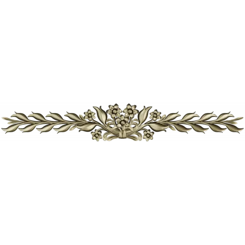 Floral Laurel Bouquet STL for CNC - Decorative Horizontal Applique