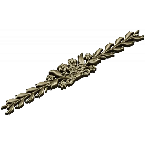Floral Laurel Bouquet STL for CNC - Decorative Horizontal Applique
