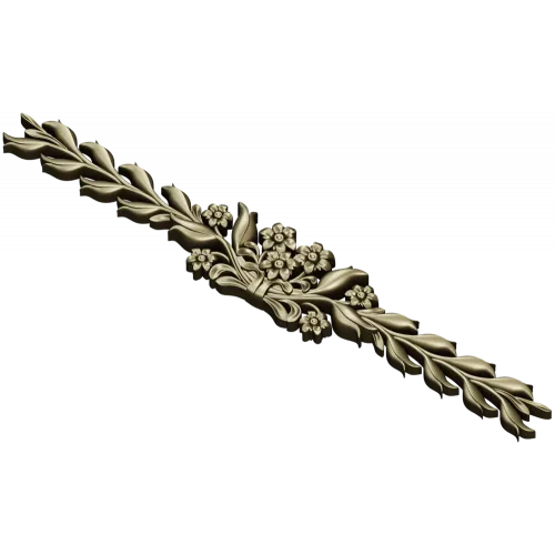 Floral Laurel Bouquet STL for CNC - Decorative Horizontal Applique