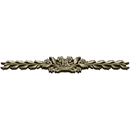 Floral Laurel Bouquet STL for CNC - Decorative Horizontal Applique