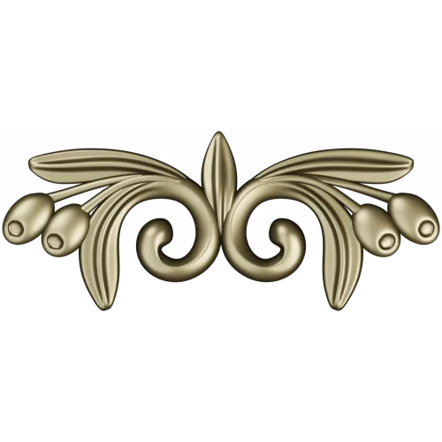 Laurel swirl ornamental applique - STL 3D model for CNC