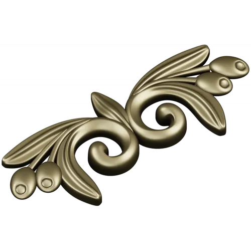 Laurel swirl ornamental applique - STL 3D model for CNC